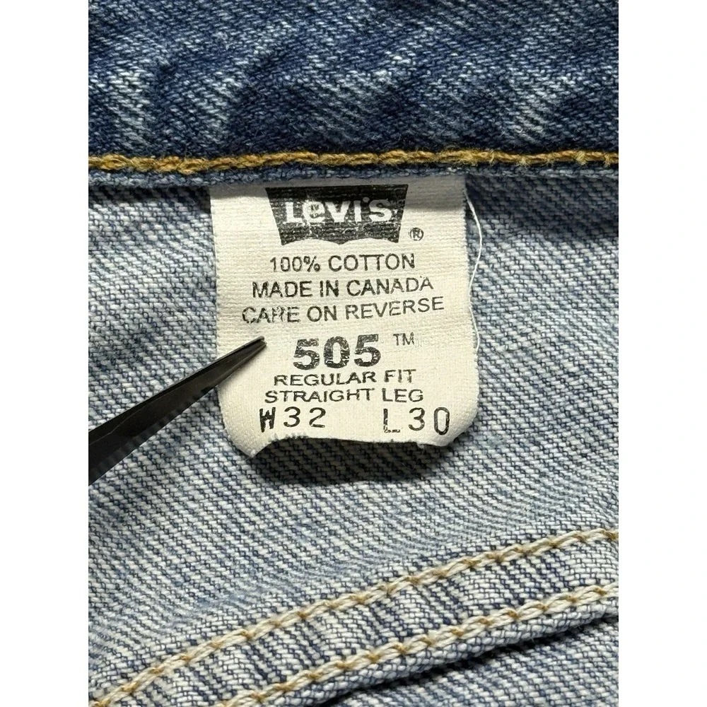 Levi's 505 Jeans Mens 32x30 Regular‎ Fit Blue medium Wash Denim